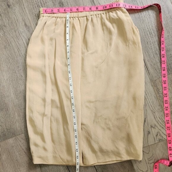 Vintage Pull On Neutral Tan Pencil Skirt Size - Picture 12 of 12